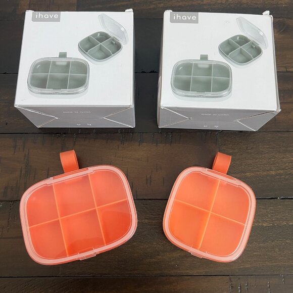 Ihave Pill Organizer Boxes 2 Brand NEW  packs of 2 as Pictured - Picture 1 of 5